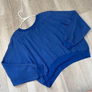 Aquarius Cocktail Sweatshirt cotton guaze oversized boxy womens Blue (medium)